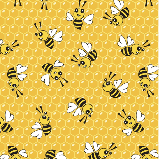 Bees and Honeycomb print